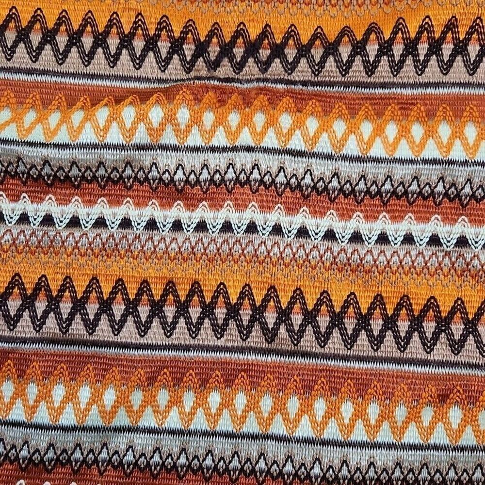 Resortwear Crochet Midi Dress 4XL Bodycon Zig-Zag Boho Chic Modern Halter Orange - Picture 6 of 16